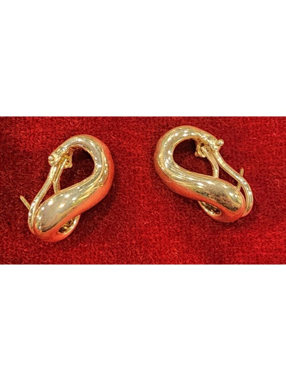 Vintage Tiffany & Co. Sterling Silver Infinity Figure 8 Omega Back Earrings With - Picture 3 of 5